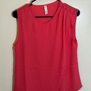 Mango Pink Sleeveless Buttoned Blouse
